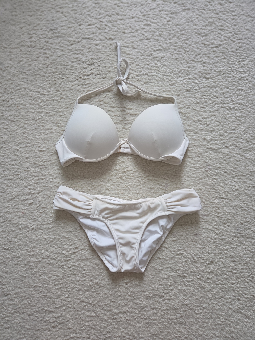 Victoria's Secret Women’s White Halter Bikini Set - Classic Swim